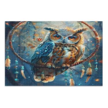 Imagem de Quebra-cabeças de coruja para adultos com letras nas costas 500 peças para adultos, peça grande