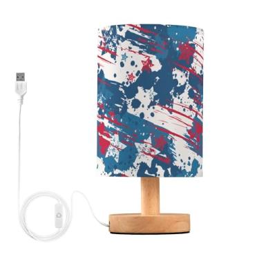 Imagem de Joisal Candeeiros de mesa laterais de estrela texturizados grunge abstrato para quarto, abajur de linho, luz de mesa noturna, luminária pequena para quarto