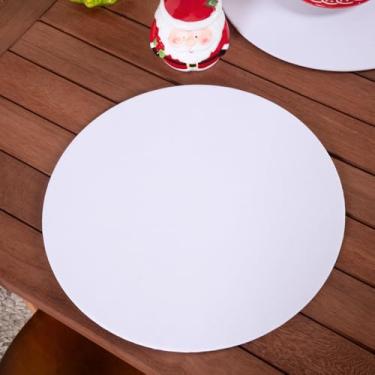 Imagem de Capa de Sousplat Avulsa em Tecido Oxford – Para Base de 35cm – Mesa Posta Elegante e Lavável – (Não Acompanha Base MDF) (08, Branco)