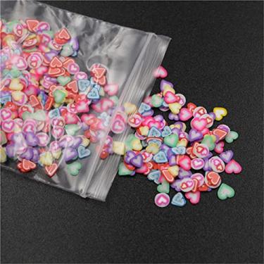 Imagem de Dioche 3d Argila de Polímero Decalques Arte do Prego Adesivos Diy Acessórios Arte do Prego para Manicure Pedicure Decorações 1000 Pçs Saco Coração Sorriso (B222 Fatias de cerâmica macia de coração)
