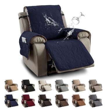 Imagem de YUEANG Capa de cadeira reclinável 100% impermeável, capa de cadeira reclinável para cadeira reclinável, de tecido antiderrapante, capa de sofá para sala de estar, para animais de estimação e crianças