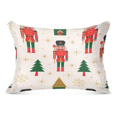Imagem de Capa de almofada de árvore quebra-nozes de Natal Queen 50,8 x 101,6 cm super macia e aconchegante para travesseiro corporal, fronha com zíper para outono e inverno