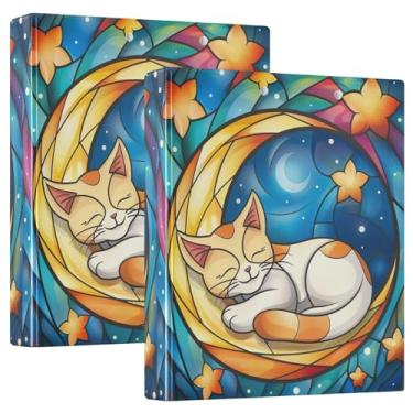 Imagem de Pasta organizadora Cat Sleep on Moon Heavy Duty Small Clipboards, pacote com 2 materiais escolares