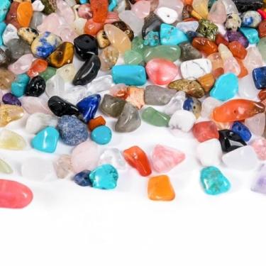 Imagem de 50 peças de contas de pedras preciosas coloridas de 20 g com furo para rosquear - conjunto de joias para artesanato, pulseiras, colares e brincos