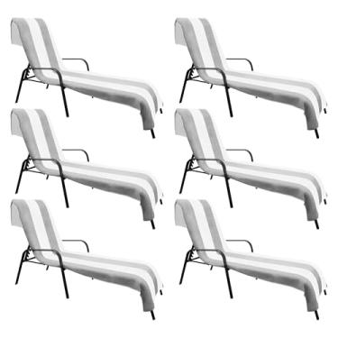 Imagem de Superior Capa de cadeira de salão de algodão Cabana, capas de móveis para toalhas/espreguiçadeiras para área externa, tecido felpudo, praia, spa, acessórios de natação, capa de cadeira de piscina