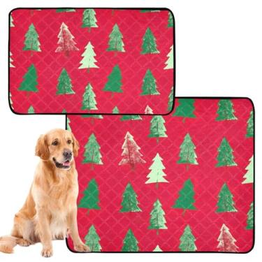 Imagem de TSENQUE Almofadas de xixi para cães, laváveis e à prova d'água, antiderrapante, árvore de Natal, vermelho, gato, tapete reutilizável para cães, pequeno x pacote com 3