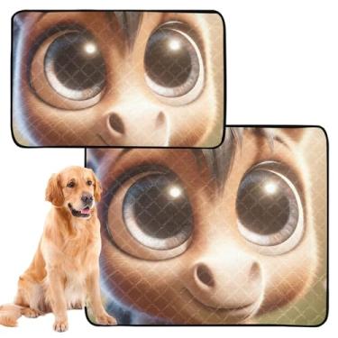 Imagem de TSENQUE Almofadas laváveis para cães à prova d'água para cercadinho de cachorro burro fofo cavalo de desenho animado reutilizável almofada de xixi para gatos, almofadas de treinamento de filhotes à