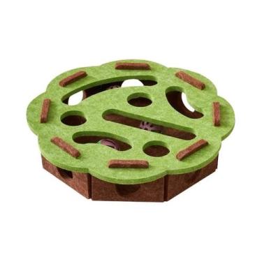 Imagem de Brinquedo Interativo Para Gatos Quebra-Cabeça De Feltro Com Túnel Labi