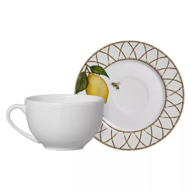 Imagem de Conjunto com 6 Xícaras de Chá com Pires Siciliano 250ml