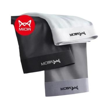 Imagem de Cuecas Boxer Masculinas De Seda Gelada Com Grafeno Antibacteriano, 3 P