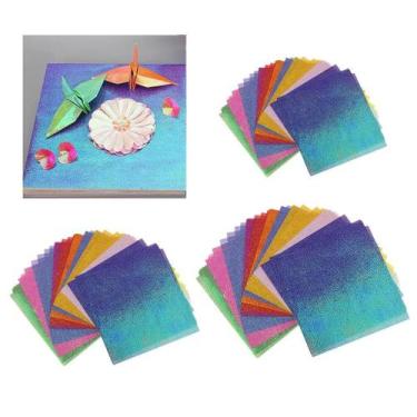 Imagem de Papel Origami Quadrado Multicolorido, Papel Origami Gradiente Cor para