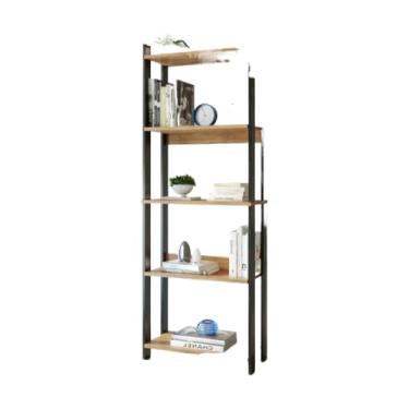 Imagem de Estante Industrial Com 5 Prateleiras Para Armazenamento Multifuncional, Adequada Para Livros, Sapatos E Brinquedos(Preto-Nature)