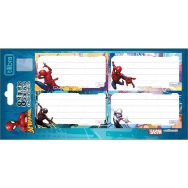 Imagem de Etiqueta Escolar Adesiva Homem Aranha 08 Unidades - Tilibra