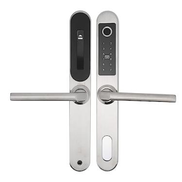Imagem de Fechadura Inteligente de Porta Deslizante, Fechadura de Maçaneta de Porta Sem Chave Com Senha de Impressão Digital Teclado de Cartão IC Chave Digital Fechadura Remota Alimentada