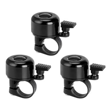 Imagem de 1~3 pçs sino da bicicleta liga de alumínio mtb chifre anel segurança som alarme guiador ciclismo aviso alarme crianças acessórios da bicicleta(Black 3PCS)