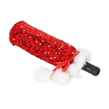 Imagem de Capinha para Garrafa de Vinho Tela Lantejoulas Bonita e Brilhante Mangueira Decorativa Festas Reuniões Feriados Decorações Festivas Perfeito Família A