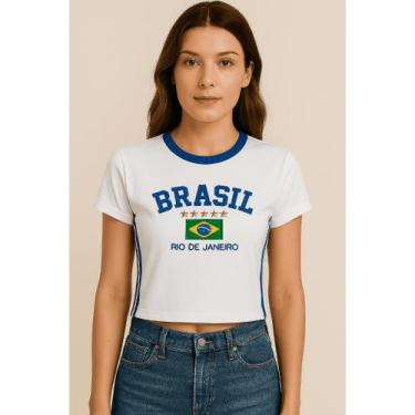 Imagem de Camisa Feminina Bordada BabyLock Brasil - BabyTee, Branco, M