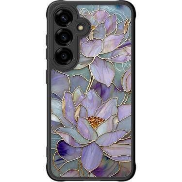 Imagem de DEENAKIN Capa fofa para Samsung Galaxy S25 Plus, capa rígida floral estética, compatível com Magsafe, capa protetora fina retrô moderna e exclusiva para mulheres e meninas, lótus roxo florescendo