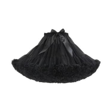 Imagem de Saia De Tule Plissada Em Camadas Branca E Preta Para Mulheres, Saia Pu