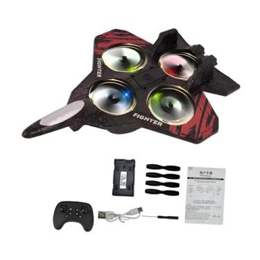 Imagem de simhoa Avião RC de controle remoto, portátil, para, com giro de 360°, modelo de helicóptero de, ideal para iniciantes, adultos e meninos, Bateria Vermelha 1