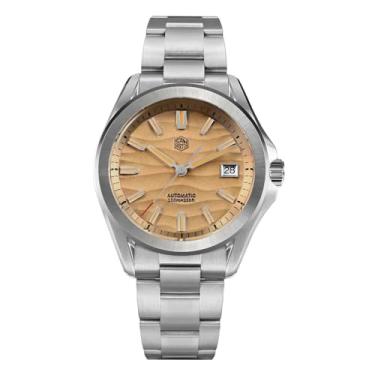 Imagem de Relógio masculino San Martin SN0129GC SN0129GC1, relógio social masculino com textura do deserto de 39 mm, relógio de mergulho impermeável com 10 bar, NH35A, mecânico, automático, aço inoxidável