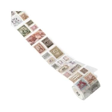 Imagem de Fita Adesiva Decorativa Vintage Natural Washi Tape Com Estampa De Corr