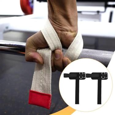 Imagem de UGPLM 2x Alças de Pulso para Levantamento de Peso com Argolas Duplas em D, Leves, para Homens e Mulheres, Equipamento de Fitness para Musculação, Preto