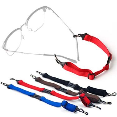 Imagem de Óculos de sol ajustáveis com alça para os olhos, alças ajustáveis, cordão, esportes, natação, antiderrapante, ganchos – 4 peças