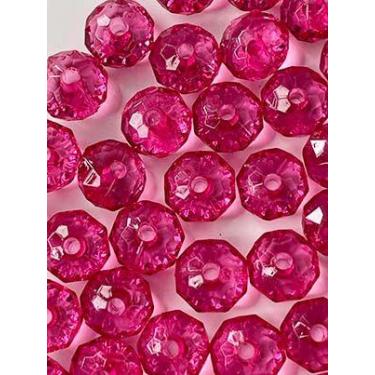 Imagem de Rondela Cristal Acrílico/ Rosa Pink Transparente 8mm aprox.2000 peças 