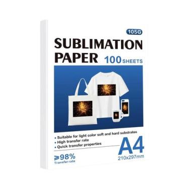 Imagem de Papel De Sublimação A4 100 Folhas 105g Para Impressora Jato De Tinta C