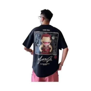 Imagem de Camiseta Casual Oversized Masculina M-8XL Com Estampa De Anime Japonês