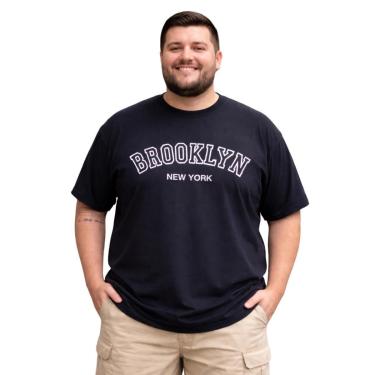Imagem de Camiseta Plus Size Masculina Gola Redonda Algodão Estampado BRW-Masculino