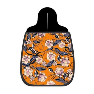 Imagem de Lixeira De Carro Organizador Lixinhocar Floral Laranja e Azul