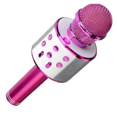 Imagem de Microfone de karaokê Bluetooth sem fio, microfone recarregável para crianças, máquina de karaokê, alto-falante de karaokê profissional portátil para casa KTV festa de aniversário infantil