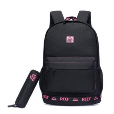 Imagem de Mochila Estojo Escolar Casual Feminina Reef Faculdade Resistente-Feminino