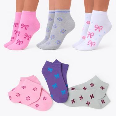 Imagem de Meias kit com 12 pares sortidas femininas curta soquete - FASHION MAEI