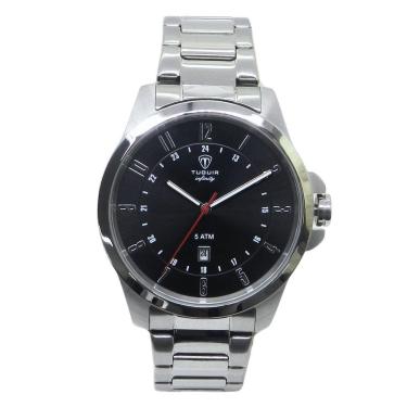 Imagem de Relógio Masculino de Aço Tuguir Analógico Infinity 6117H Prata e Preto-Masculino