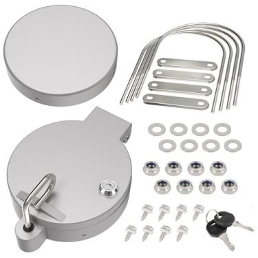 Imagem de Wyckoff Kit de transporte de conduíte de 15 cm, tampas de extremidade de travamento de alumínio para tubo de PVC de 15 cm - ferragens de montagem incluídas, trava acionada por mola, junta de porta