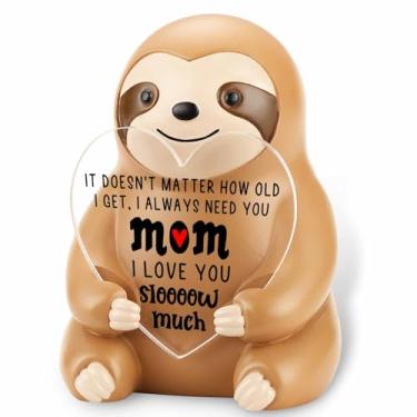 Imagem de EFFJNSG Estatueta de preguiça para mãe, presente de apreciação sentimental da filha ou filho, decoração de mesa de preguiça animal para mãe, lembrança sincera para o dia das mães, aniversário e Natal