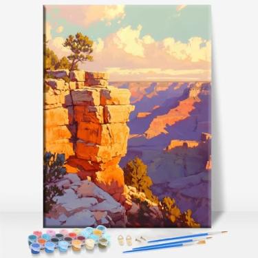 Imagem de GRAND CANYON ARIZONA Tela Emoldurada DIY Kit de Pintura por Números Bar Café Caverna Casa Parede Banheiro Varanda Pátio Decoração Presente, 40,6 x 30,5 cm