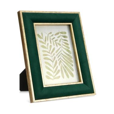 Imagem de Kathfly 1 porta-retrato de veludo de 16,5 x 21,5 cm com borda de metal dourada, suporte horizontal e vertical, para pôster, arte, quebra-cabeças, mesa, parede, Natal, casa, escritório, decoração