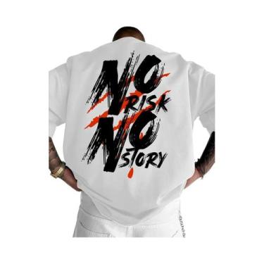 Imagem de Camiseta Masculina De Verão Com Estampa Vibrante, Impressão De Letras 