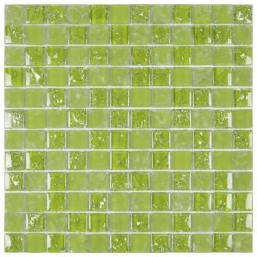 Imagem de Kit 1m² Pastilha de Vidro Ice 30cm X 30cm Verde