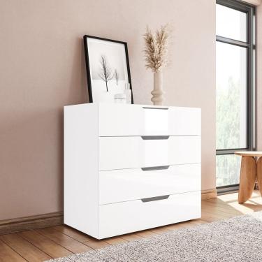 Imagem de Cômoda para Quarto 4 Gavetas Madrid Branco