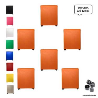 Imagem de Kit 6 Pufs Puff Banqueta Cubo Quadrado Decorativo Casa - Mercadão Dos 