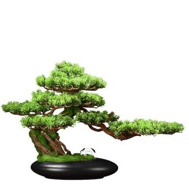 Imagem de Bonsai artificial, árvore de bonsai artificial, decoração interna, planta falsa com vaso de cerâmica para escritório, sala de estar, decoração de escritório