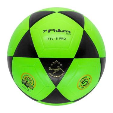 Imagem de Bola de Futevôlei Vulcanizada PU Verde/Preto - Poker