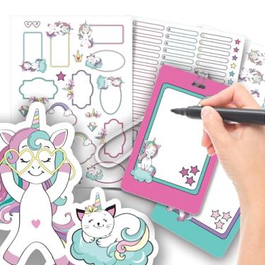 Imagem de Etiqueta Escolar Menina com TAG + Caneta (Unicórnio Teen, Etiquetas + 2 TAGs)