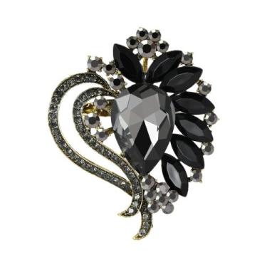 Imagem de Broche De Flor Com Strass Unissex Para Mulheres, Alfinetes De Moda Em 