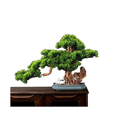 Imagem de SLGGPJBU Plantas Artificiais Grandes Plantas Artificiais Falso Bonsai Planta Falsa para Casa de Fazenda Decoração Rústica de Quarto de Casa, Altura de 39,9 cm Bonsai Pinheiro